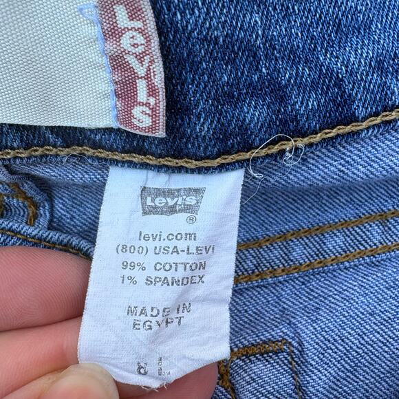 Levi’s Jeans Sz 8 Long Y2K 515 Boot Cut Med Wash Casual Western Distressed Faded - Picture 7 of 8